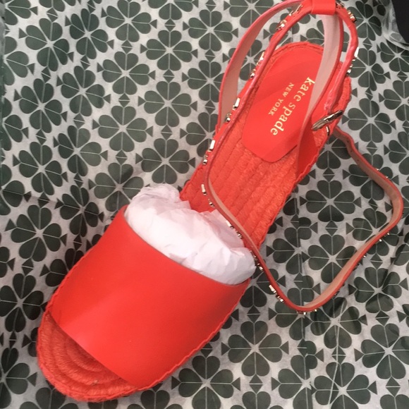 NIB Kate Spade Sandals Frenchy Leather Espadrille - Picture 10 of 11